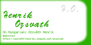 henrik ozsvath business card