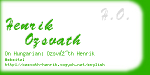 henrik ozsvath business card